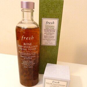 FRESH 3 Items GIft Bundle! Toner, Face Polish and Glow Water!